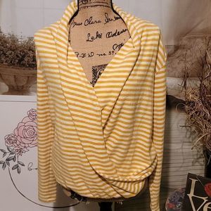 Mesh+lace Striped Sweater Size S